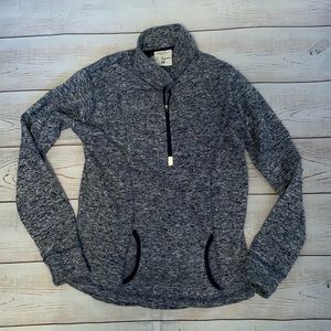 Au Bon Pain 1/2 Zip Women’s Size Medium Heather Navy